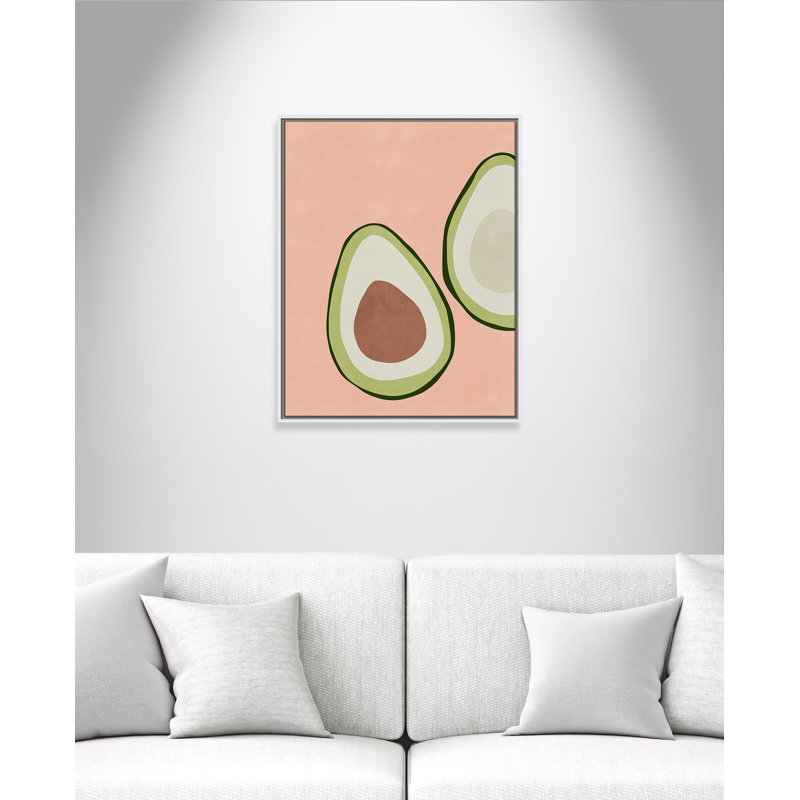 Avocat tranché - reproduction d'art, Toile, H 29,5 po x l 23,5 po x P 2 po, Toile blanche encadrée