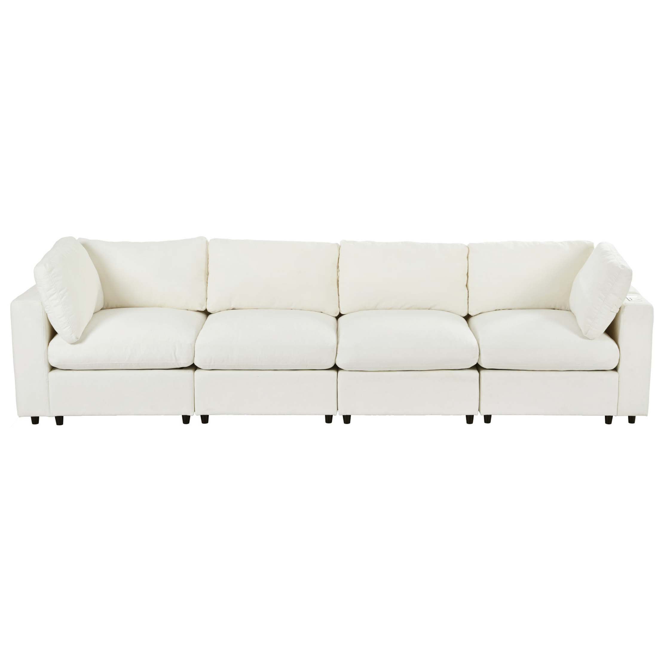 Ivy Bronx Upholstered Modular Sofa With Storage Space, USB Charge Ports ...