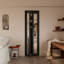 Pivot-français ou porte pliante en bois massif à 2 portes 28 "x 80" avec trousse de quincaillerie d'installation, noir (garde-robe garde-robe)-116370983-133714077-133714079