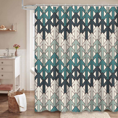 Rideau de douche moderne avec 12 crochets Modern Arrows