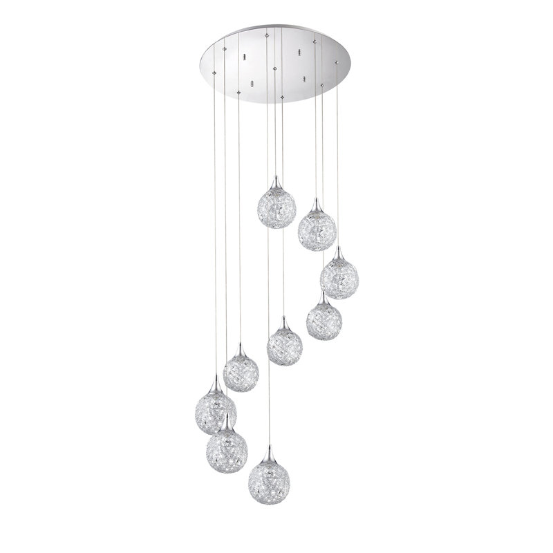 Luminaire suspendu en grappe à 9 lumières McManus