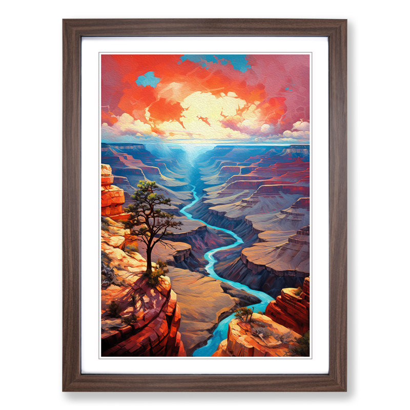 Grand Canyon Tachisme Art - Framed Print