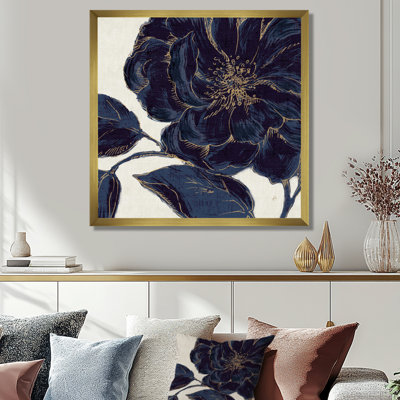 «Rose», art floral sur toile, doré doré foncé