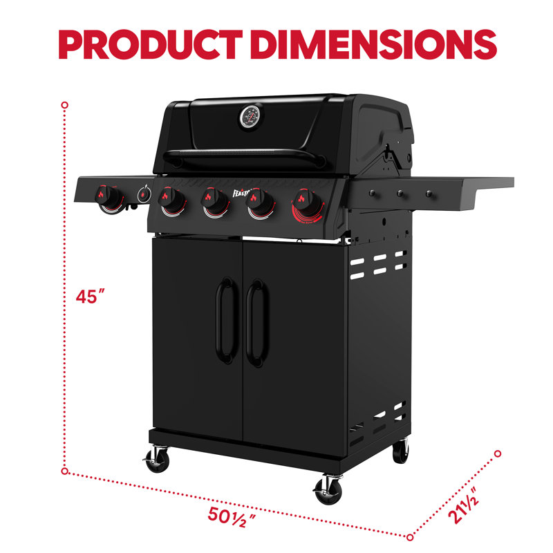 FEASTO 4-Burner Propane Gas Grill with Cover