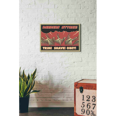 Barbershop - Reproduction de publicité sur toile tendue