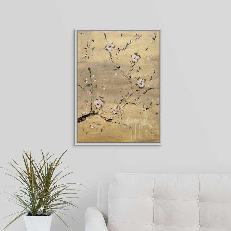 « fuji beauté ii », peinture sur toile, H 41,7 po x l 31,7 po x p 1,75 po, Cadre flottant blanc