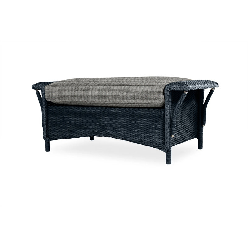 Nantucket Outdoor Ottoman, Beach Navy, Ebony