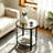 Glass End Table,Black Side Table For Bedroom,living Room, Balcony