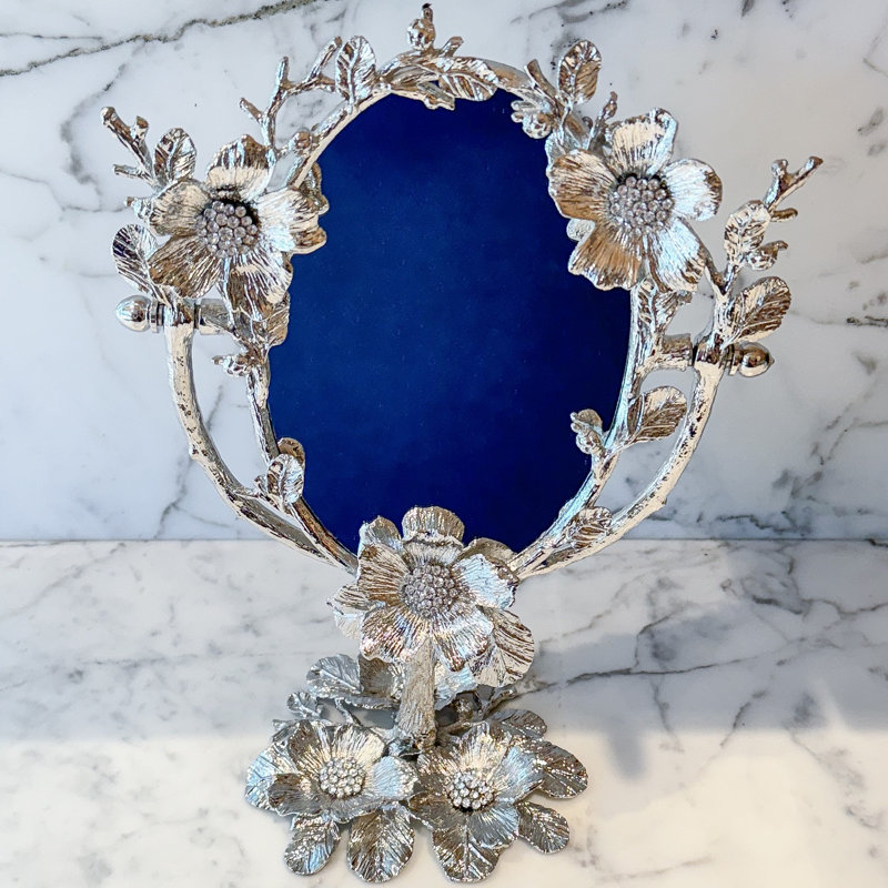 Botanica Novelty Metal Mirror, Silver