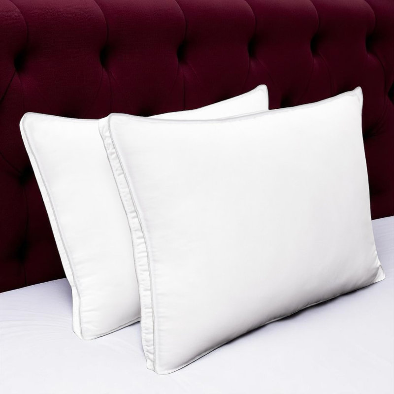 Ensemble de deux oreillers en microfibre hypoallergénique pour grand lit en duvet synthétique