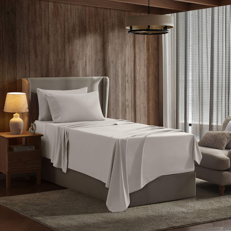 Luxury 6-Piece Double-Brushed Microfiber Deep Pocket Sheet Set – Fits Mattresses Up to 24”, Linen