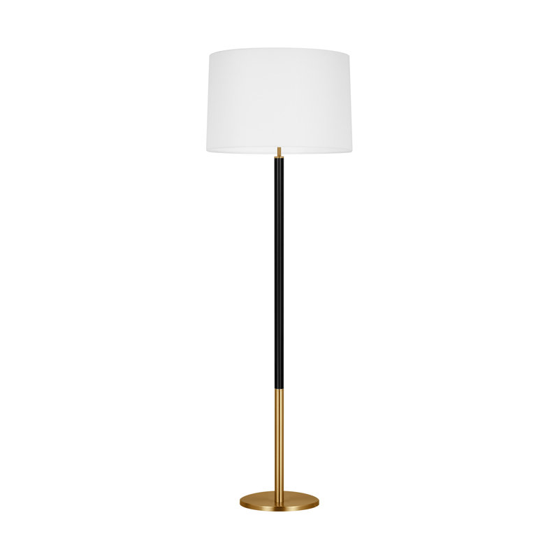 Lampe sur pied 62 po Emilia, Laiton bruni avec noir brillant