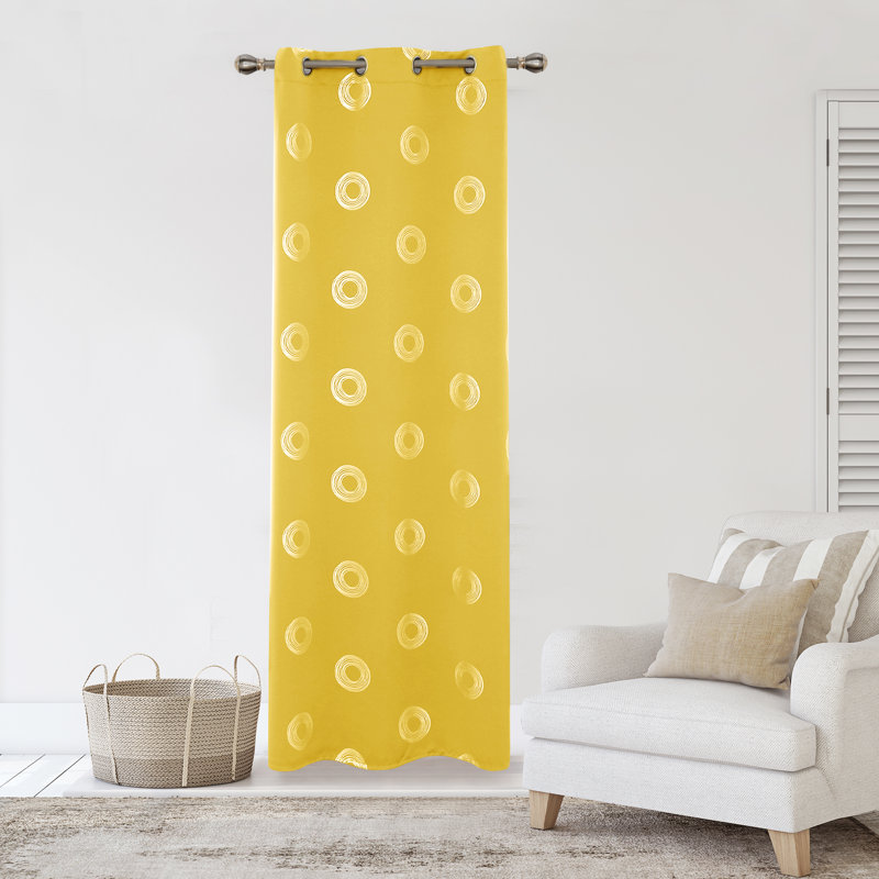 Gudelia Room Darkening Curtain Single Panel, 42" W x 63" L, Mellow Yelllow