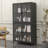 Premium Storage Cabinet With Tempered Glass Doors, Adjustable Shelves For Versatile Home And Office Use