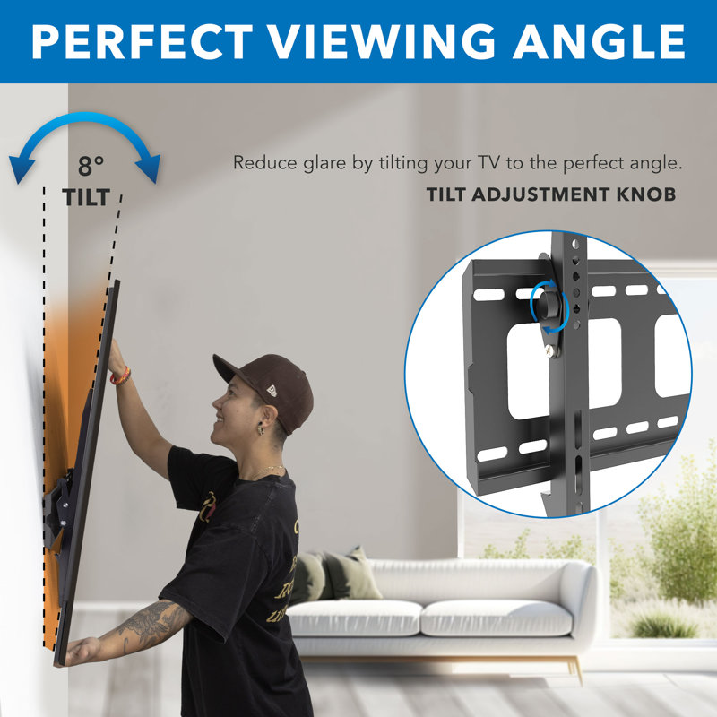 Mount-It Heavy-Duty Tilt TV Wall Mount with Low Profile For Up to 80 in., 175 Lbs. Weight Capacity