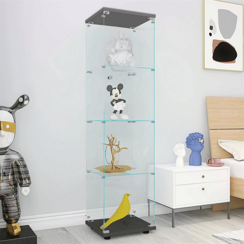 Vitrine en verre avec 4 portes et 4 tablettes