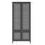 Grande armoire de rangement en métal, vitrine avec 4 portes en verre et 5 tablettes