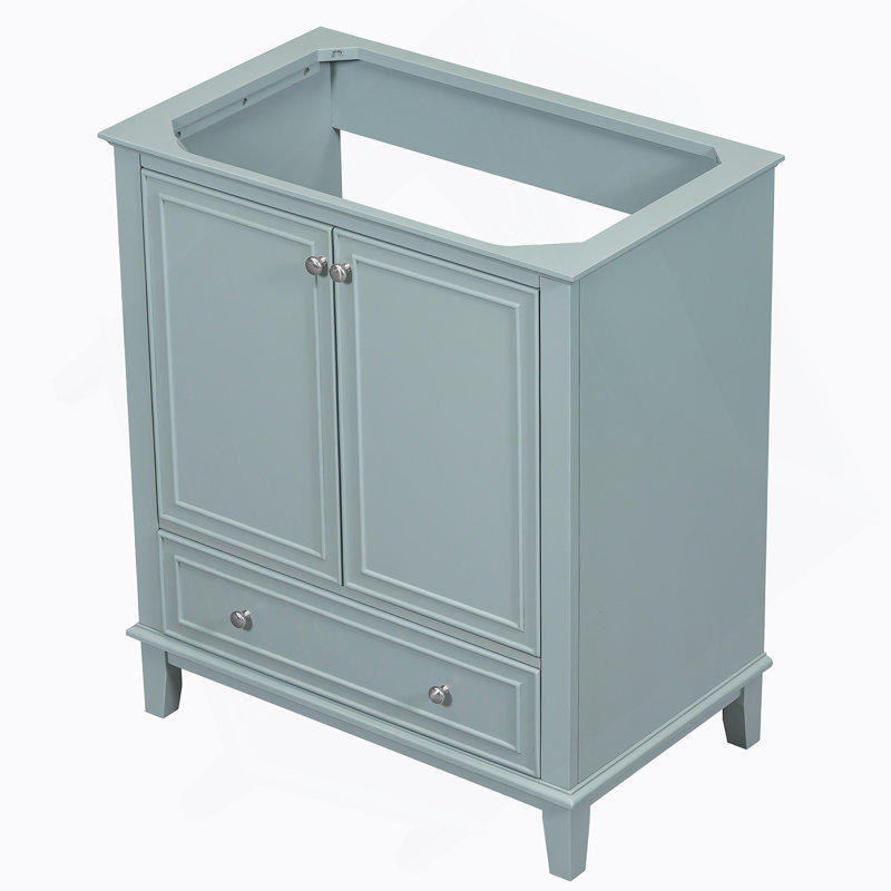 Meuble-lavabo 30 po sans lavabo, base seulement, armoire de salle de bain multifonctionnelle avec portes et tiroir, Vert