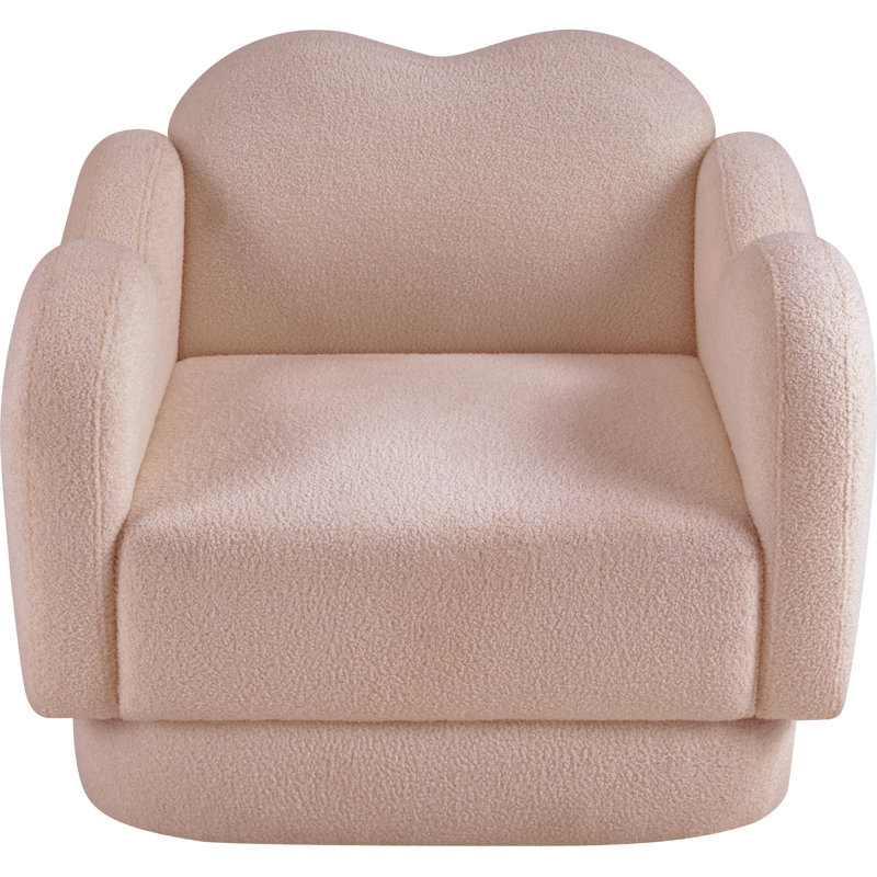 Chaise rembourrée Rainald, Tissu rose en peluche