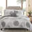 Knowles Grey Reversible 8-Piece King Quilt Set with Cotton Bed Sheets-223519091-223519088