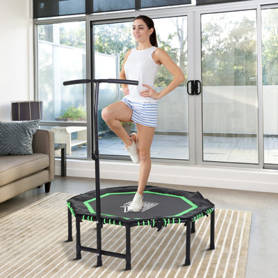 Freeport Park 122cm Hexagon Fitness Trampoline with Handlebar
