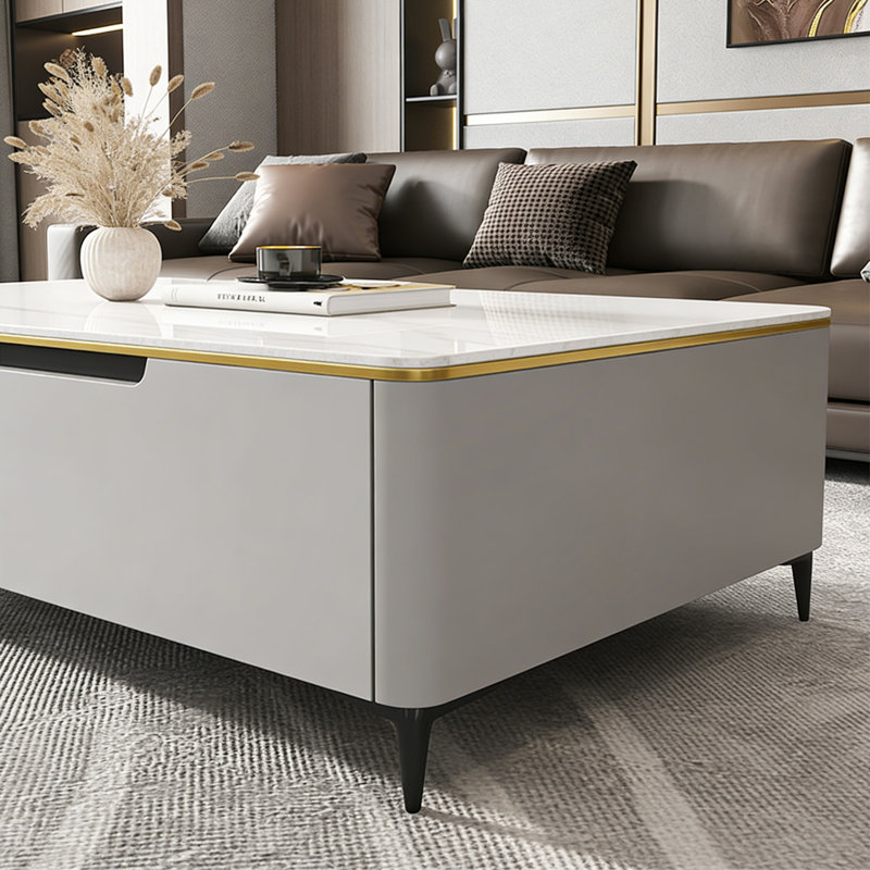 Table basse Modern, H 16,5 po x L 55,1 po x l 27,6 po, Gris
