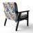 Cobalt Blue Scrollwork Swirls Victorian Pattern II - Upholstered Floral Accent Chair-1244380951