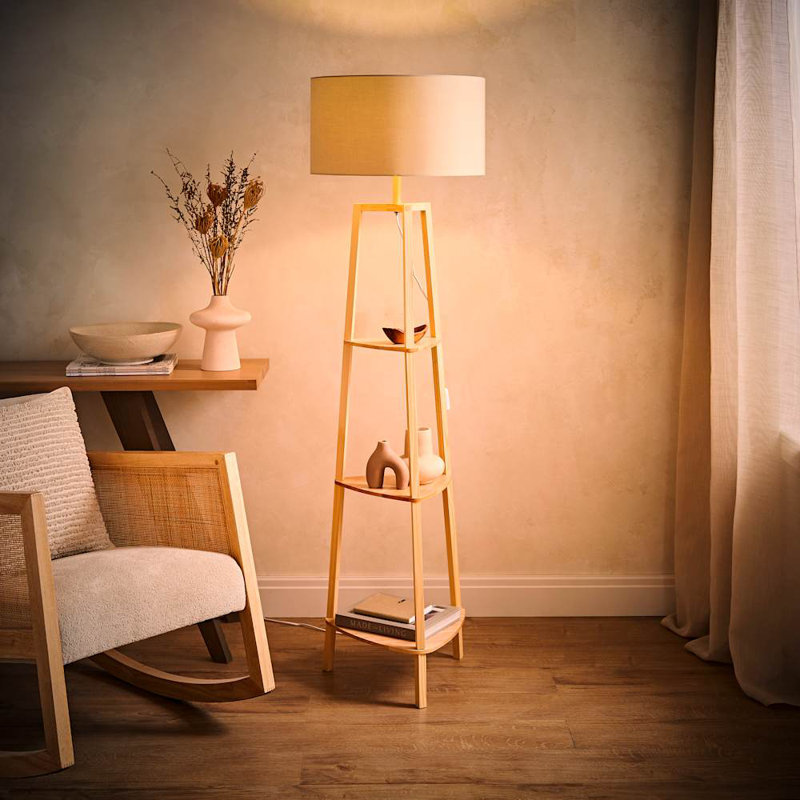 Aidrian 155cm Tripod Floor Lamp, Brown, Yes, Mink