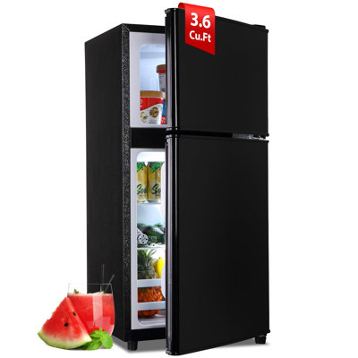 Mini Fridge with Freezer, 3.6 Cu. Ft. Adjustable Thermostat Compact Fridge with Freezer,Office Mini Refrigerator with Freezers, Small Size Dorm Fridges for Apartment,Dorm,Kitchen,Office,Black