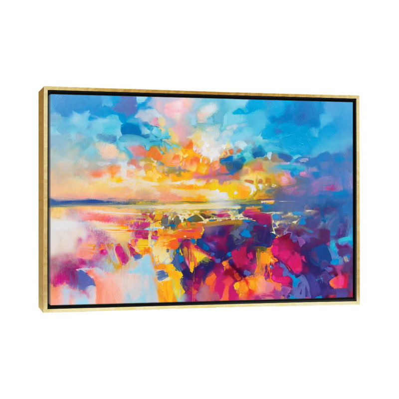 «Acoustique couleur I» par Scott Naismith - reproduction d'art, H 40 po x l 60 po x 1,5 po, Toile encadrée d'or