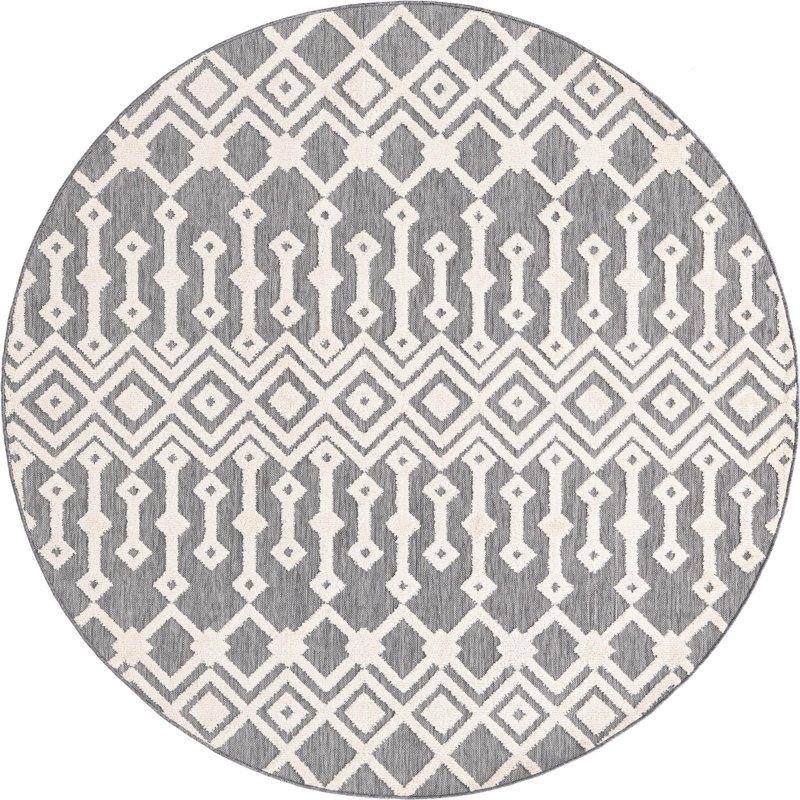 Britnie Abstract Indoor Rug, Round 7'