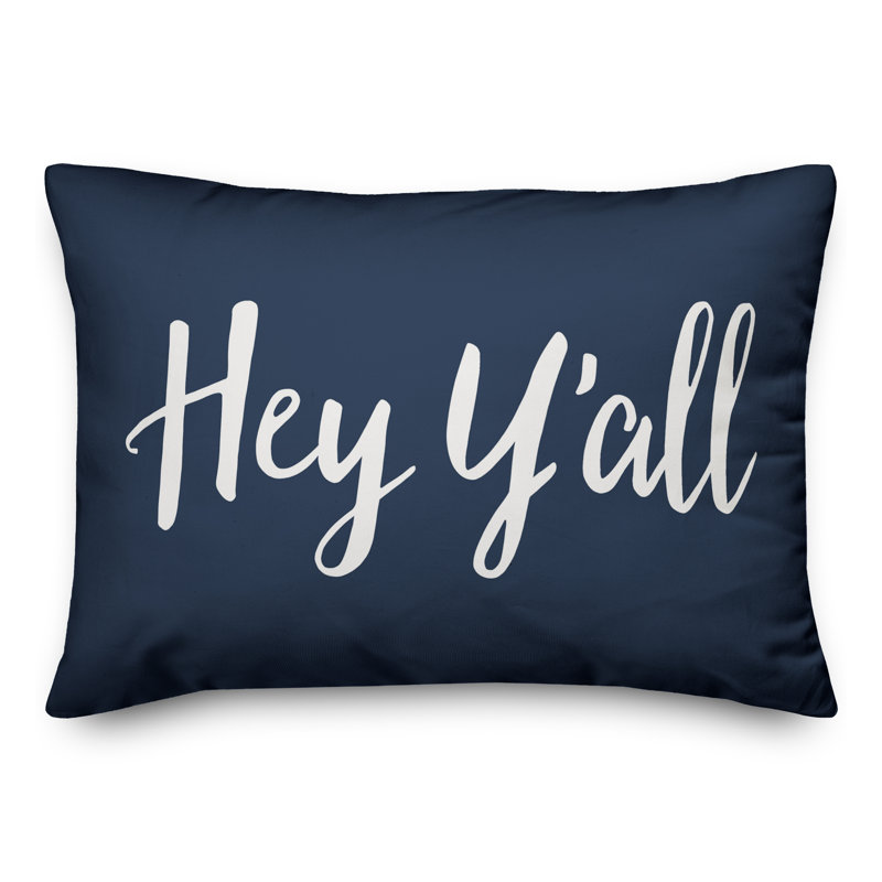  Hey Y'all Bold Indoor/Outdoor Lumbar Pillow, Navy