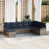 Structure grise / coussin bleu marine est en rupture de stock