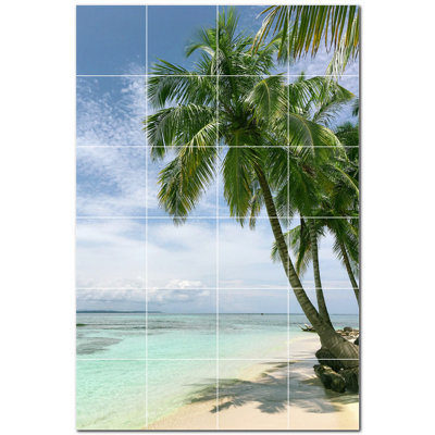 Murale en céramique satinée 8 "x 8" Beach Photo