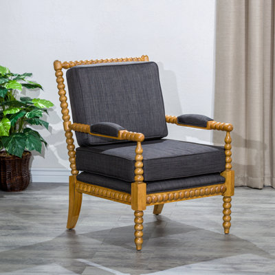 Fauteuil Spindle, chêne vieilli, gris anthracite