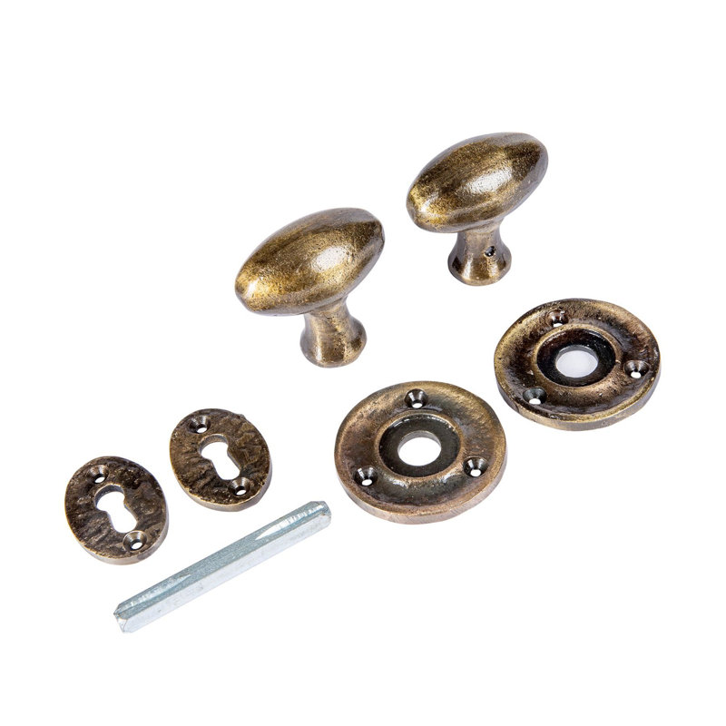 Hammer & Tongs - Oval Rim & Mortice Door Knob - W60mm - Brass