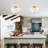 3-Light Semicircular Opal Glass Semi Flush Mount