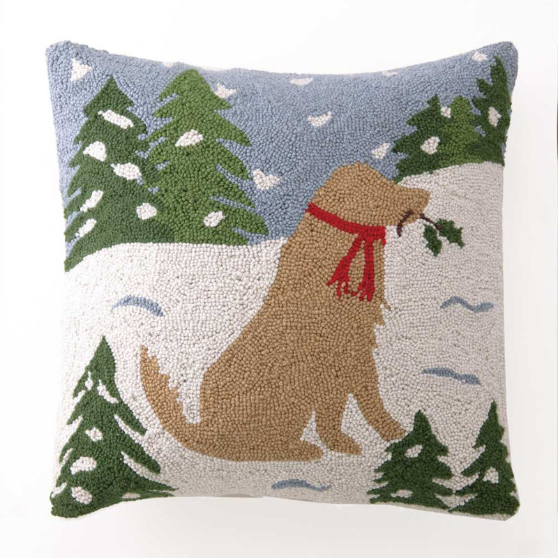 Coussin Snowy Yellow Lab