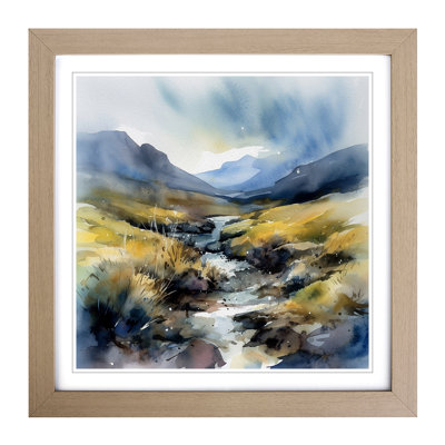 Scotland Watercolour No.1 - Single Picture Frame Print on Wood