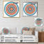 Exquis mandala en rétro bleu et orange sur toile-1494255247-1494255257