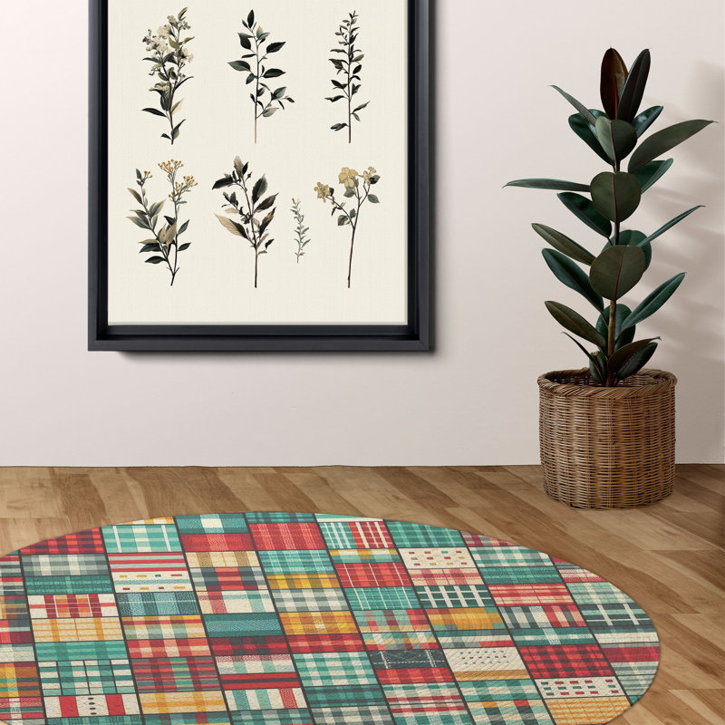 Tapis tressé rétro, Rond 5 pi