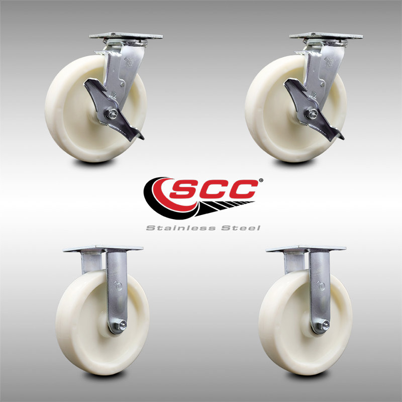 4 Piece Steel Nylon Caster Set