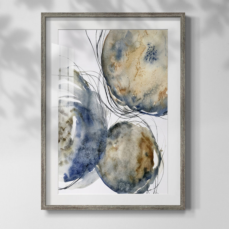 Hibernation I, peinture encadrée sur papier, Argent patiné