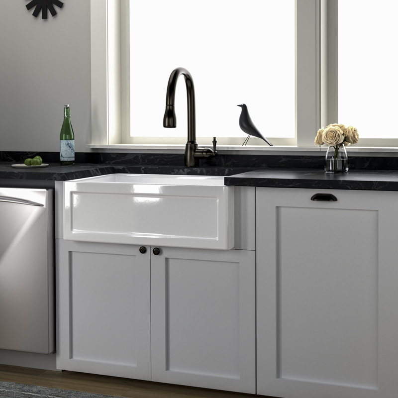 29.75'' L Single Bowl Fireclay Kitchen Sink