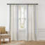 Rideaux et voilages en coton, 2 panneaux avec anneaux noirs, style ferme moderne