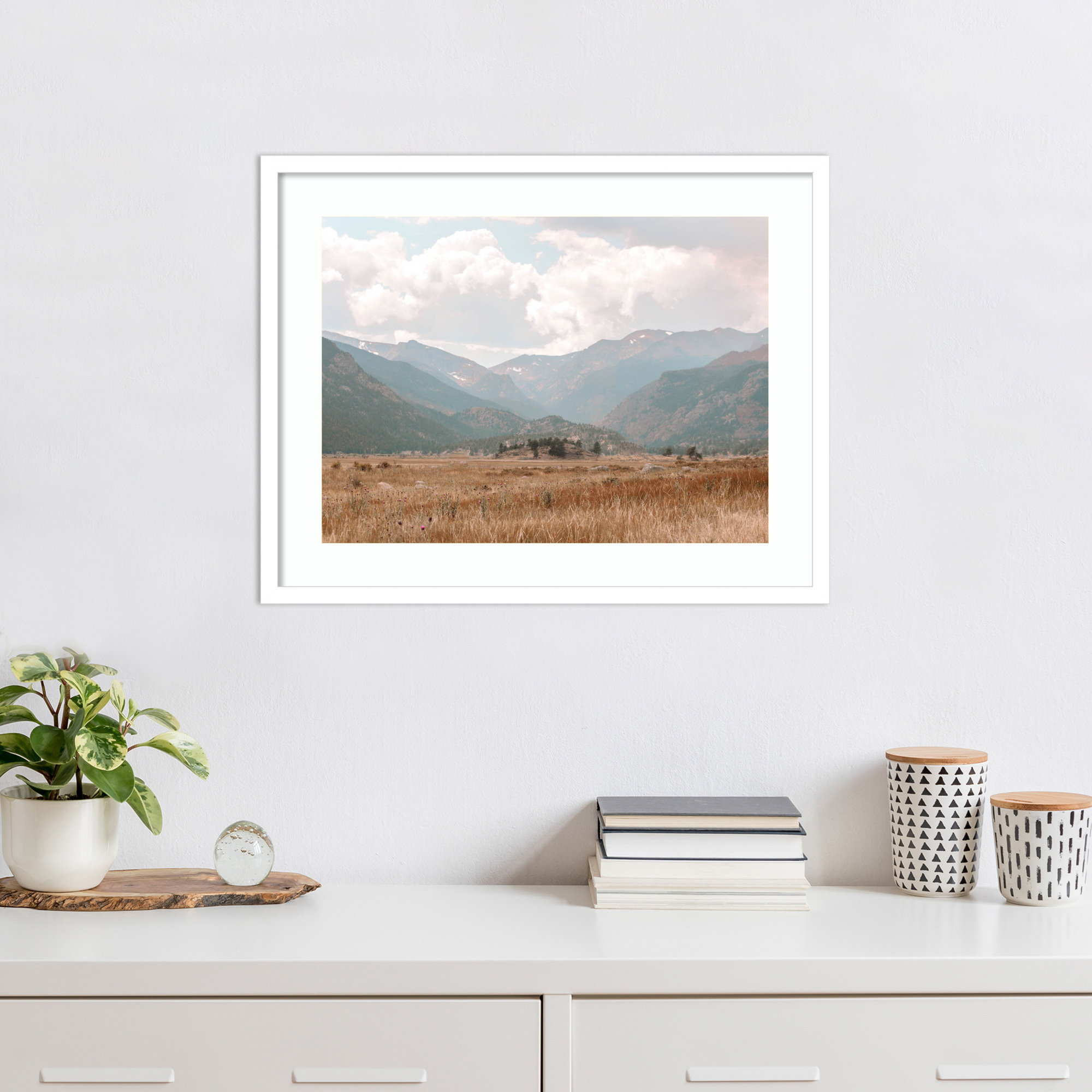 Wanderings by Alicia Abla, 20" H x 25" W x 1" D, White
