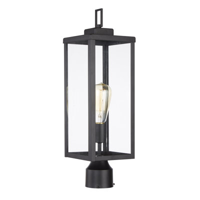 Topawa 1-light Outdoor Post Light Kits Head with Clear Glass Shade