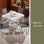 Ensemble de table 5 pièces à hauteur de comptoir, ensemble de table de cuisine en bois avec table carrée et 4 chaises rembourrées, ensemble de table de salle à manger à hauteur de comptoir avec décoration en cristal et ensemble de chaises-1471033572