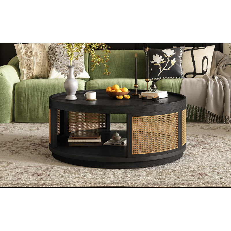 Table basse 36,8 pouces Mid-Century, Noir