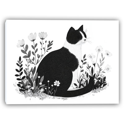 «Garden Tuxedo Cat», art mural sur toile tendue